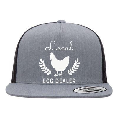 Support Your Local Egg Dealer Funny Chicken Flat Bill Trucker Hat