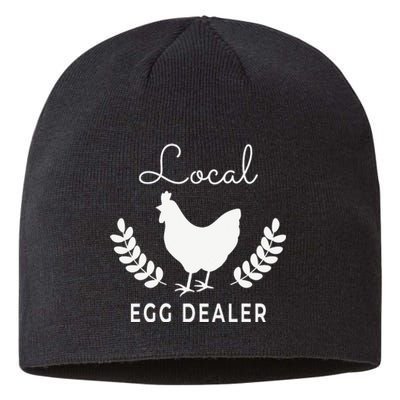 Support Your Local Egg Dealer Funny Chicken Sustainable Beanie