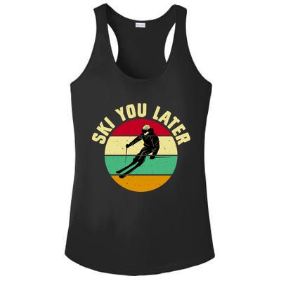 Ski You Later Funny Skiing Ladies PosiCharge Competitor Racerback Tank