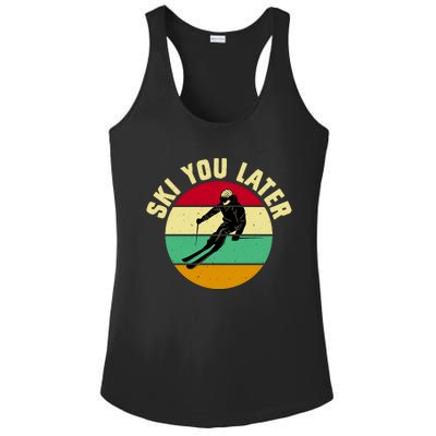 Ski You Later Funny Skiing Ladies PosiCharge Competitor Racerback Tank