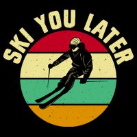 Ski You Later Funny Skiing Cropped Pullover Crew