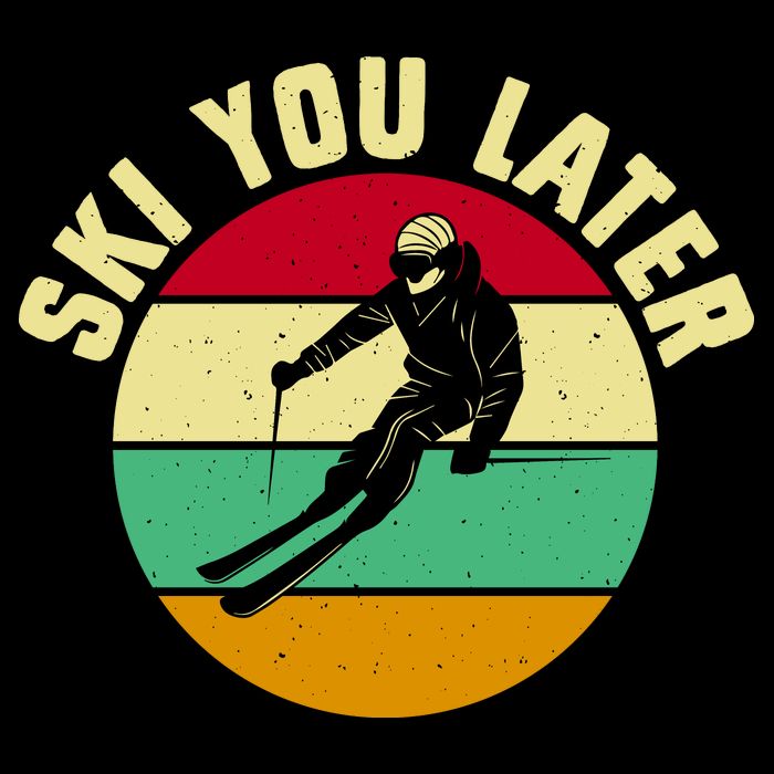 Ski You Later Funny Skiing Cropped Pullover Crew