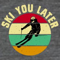 Ski You Later Funny Skiing 7 Panel Mesh Trucker Snapback Hat