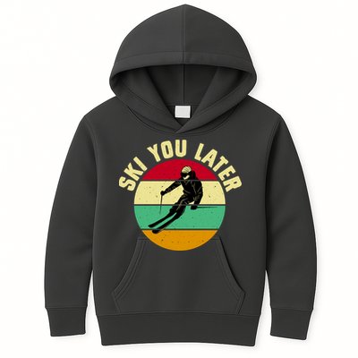 Ski You Later Funny Skiing Kids Hoodie
