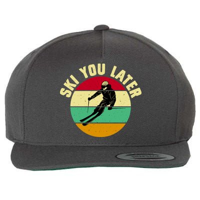 Ski You Later Funny Skiing Wool Snapback Cap