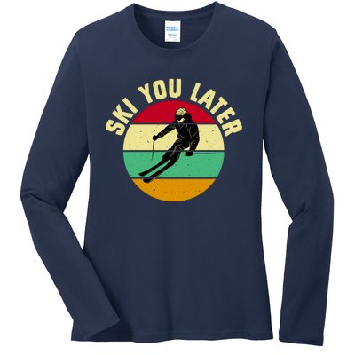 Ski You Later Funny Skiing Ladies Long Sleeve Shirt