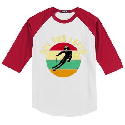 Ski You Later Funny Skiing Kids Colorblock Raglan Jersey