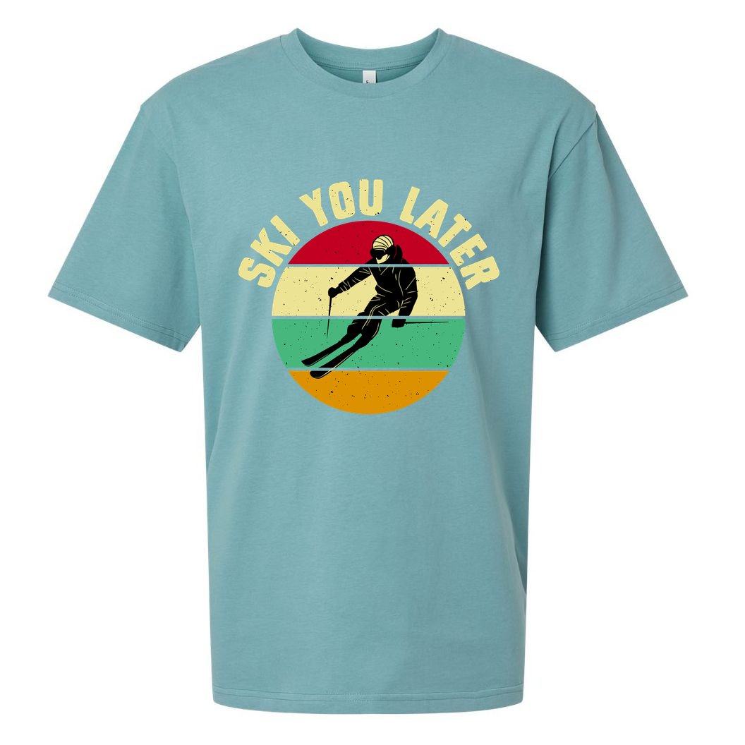 Ski You Later Funny Skiing Sueded Cloud Jersey T-Shirt