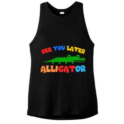 See You Later Alligator Crocodile Gator Funny Ladies PosiCharge Tri-Blend Wicking Tank