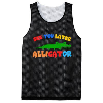 See You Later Alligator Crocodile Gator Funny Mesh Reversible Basketball Jersey Tank