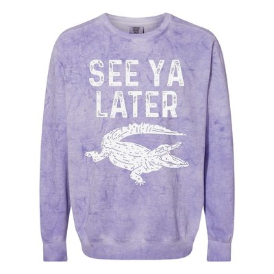 See Ya Later Alligator Funny Animal Pun Crocodile Colorblast Crewneck Sweatshirt