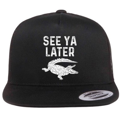 See Ya Later Alligator Funny Animal Pun Crocodile Flatbill Hat