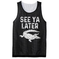 See Ya Later Alligator Funny Animal Pun Crocodile Mesh Reversible Basketball Jersey Tank