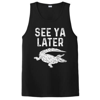 See Ya Later Alligator Funny Animal Pun Crocodile PosiCharge Competitor Tank