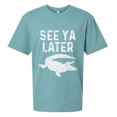 See Ya Later Alligator Funny Animal Pun Crocodile Sueded Cloud Jersey T-Shirt