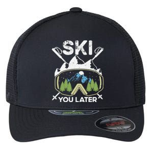 Ski You Later Winter Sport Alpine Skiing Skier Skiing Pun Premium Flexfit Unipanel Trucker Cap