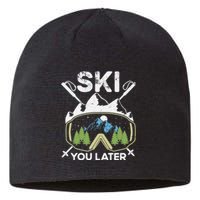 Ski You Later Winter Sport Alpine Skiing Skier Skiing Pun Premium Sustainable Beanie