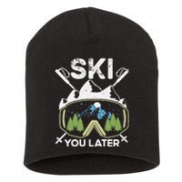 Ski You Later Winter Sport Alpine Skiing Skier Skiing Pun Premium Short Acrylic Beanie