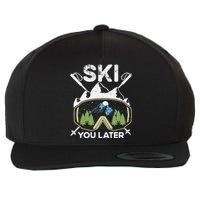 Ski You Later Winter Sport Alpine Skiing Skier Skiing Pun Premium Wool Snapback Cap