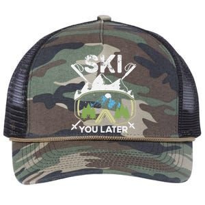 Ski You Later Winter Sport Alpine Skiing Skier Skiing Pun Premium Retro Rope Trucker Hat Cap