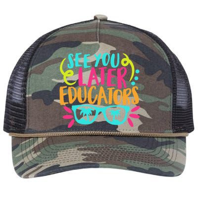 See You Later Educators Funny Last Day Of School Retro Rope Trucker Hat Cap