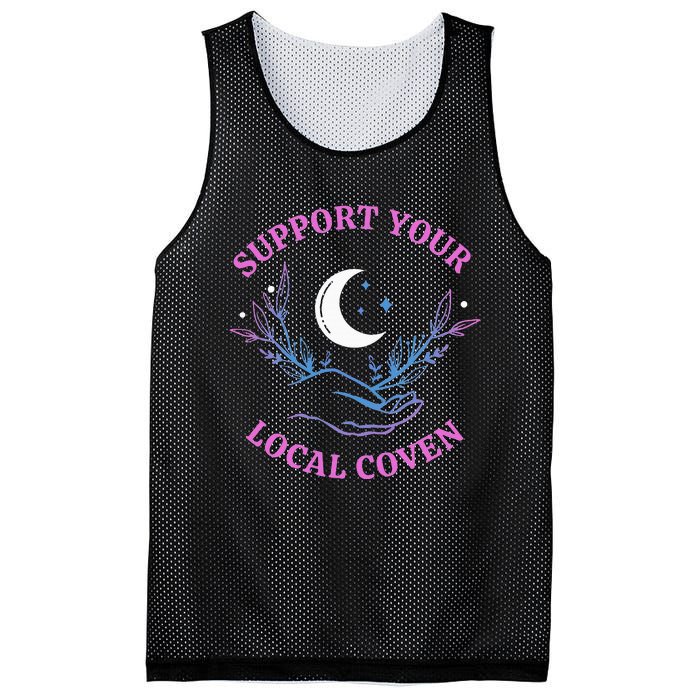 Support Your Local Coven Witches Halloween Witch Mesh Reversible Basketball Jersey Tank