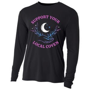 Support Your Local Coven Witches Halloween Witch Cooling Performance Long Sleeve Crew