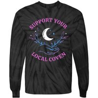 Support Your Local Coven Witches Halloween Witch Tie-Dye Long Sleeve Shirt