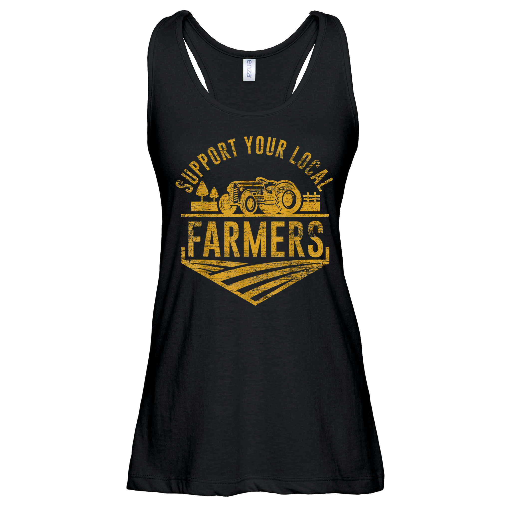 Support Your Local Farmers Ladies Essential Flowy Tank