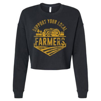 Support Your Local Farmers Cropped Pullover Crew