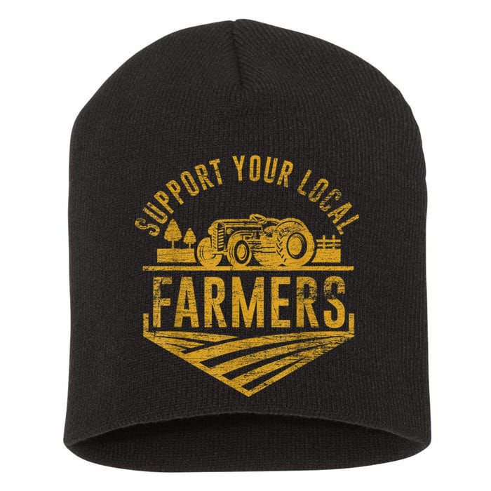 Support Your Local Farmers Short Acrylic Beanie