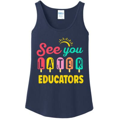 See You Later Educators Summer Break Vacation School Ladies Essential Tank