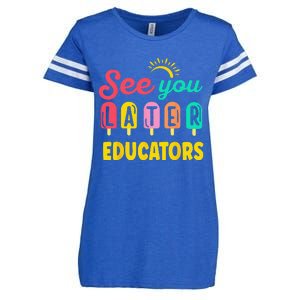 See You Later Educators Summer Break Vacation School Enza Ladies Jersey Football T-Shirt