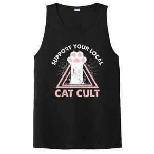 Support Your Local Cat Cult Funny Gothic Kitten PosiCharge Competitor Tank