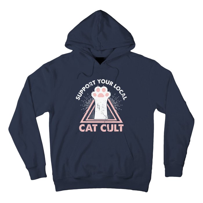 Support Your Local Cat Cult Funny Gothic Kitten Hoodie