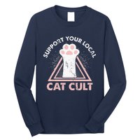 Support Your Local Cat Cult Funny Gothic Kitten Long Sleeve Shirt