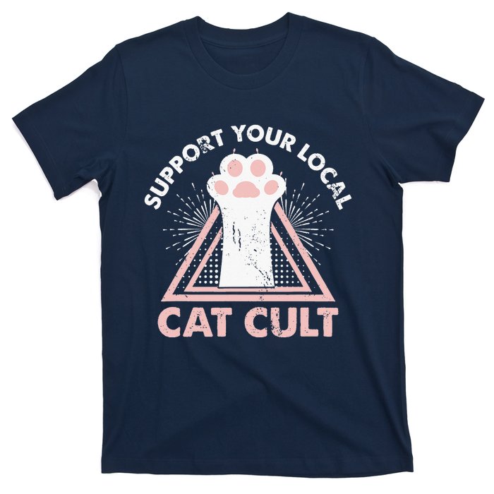 Support Your Local Cat Cult Funny Gothic Kitten T-Shirt