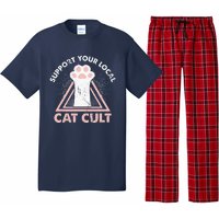 Support Your Local Cat Cult Funny Gothic Kitten Pajama Set