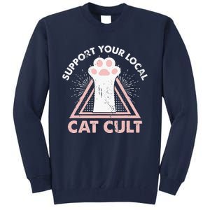 Support Your Local Cat Cult Funny Gothic Kitten Tall Sweatshirt