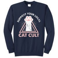 Support Your Local Cat Cult Funny Gothic Kitten Tall Sweatshirt