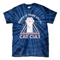 Support Your Local Cat Cult Funny Gothic Kitten Tie-Dye T-Shirt