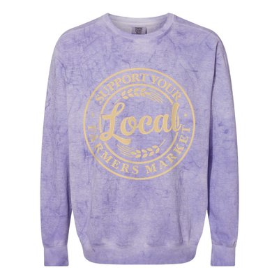 Support Your Local Farmers Market Colorblast Crewneck Sweatshirt