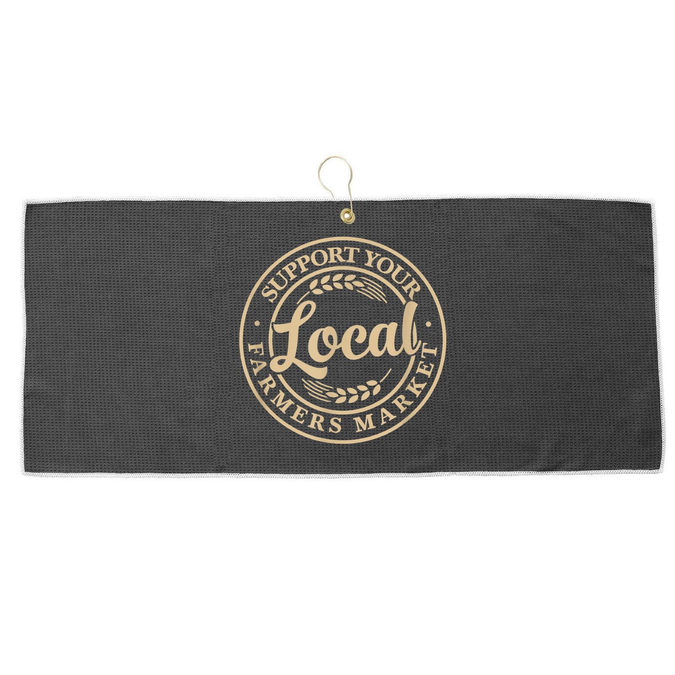 Support Your Local Farmers Market Large Microfiber Waffle Golf Towel