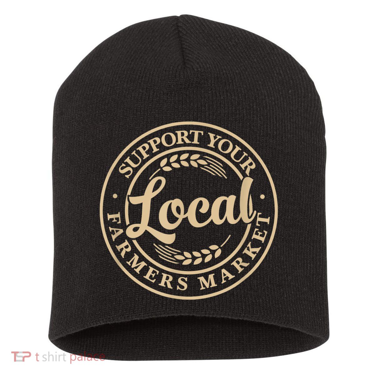 Support Your Local Farmers Market Short Acrylic Beanie