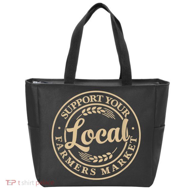 Support Your Local Farmers Market Zip Tote Bag