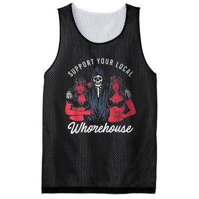 Support Your Local Whorehouse Funny Mesh Reversible Basketball Jersey Tank