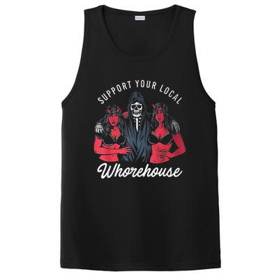 Support Your Local Whorehouse Funny PosiCharge Competitor Tank