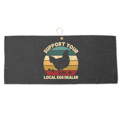 Support Your Local Egg Dealer Farmer Chicken Egg Lover Large Microfiber Waffle Golf Towel