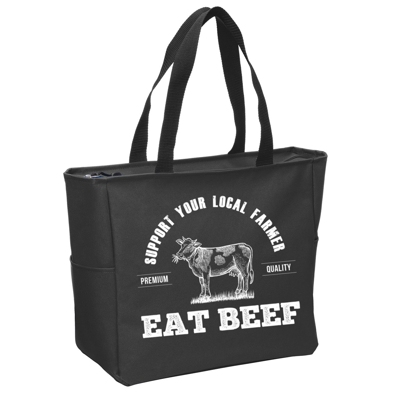 Support Your Local Farmer Cool Gift Eat Beef Farm Farming Gift Great Gift Zip Tote Bag
