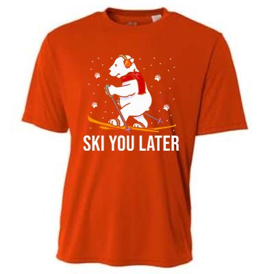 Ski You Later Skiing Bear Winter Vacation Christmas Ski Gift Cooling Performance Crew T-Shirt